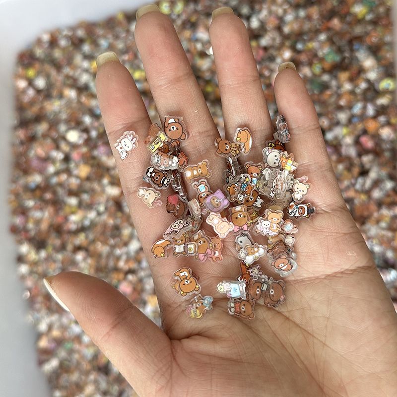 Resin Art Case - Rilakkuma Acrylic Confetti Pieces 1CM, 50Pcs/100Pcs