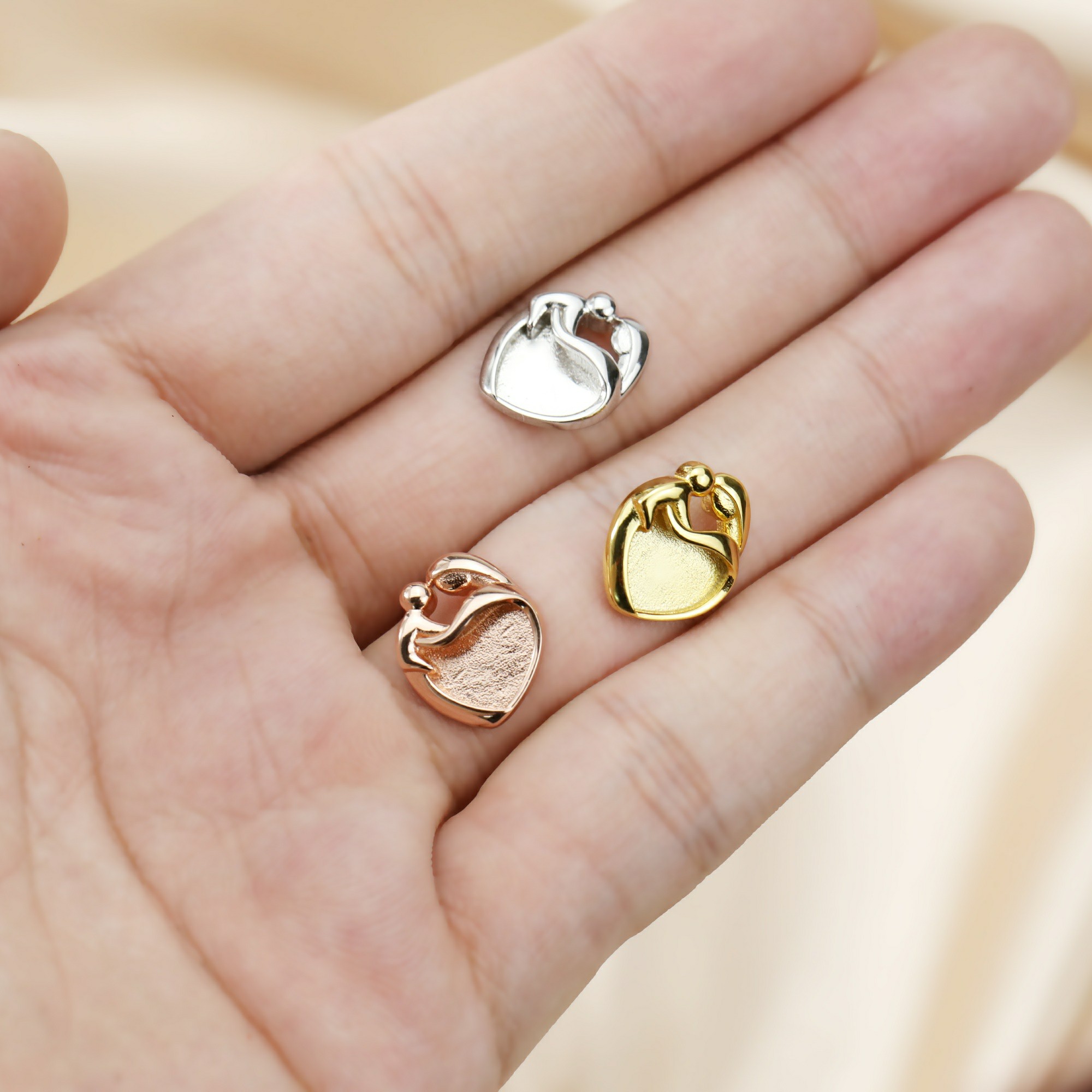 9MM Heart Bezel Settings Mothe - đánh giá và giá Resin Art Baby