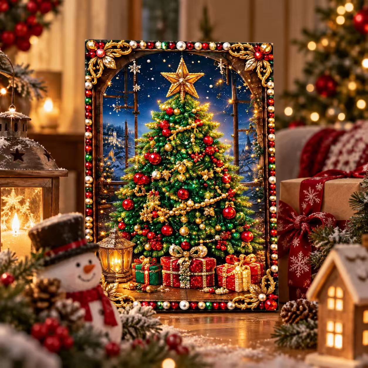 Christmas DIY Pearl Painting K - đánh giá và giá Resin Art Wallpaper