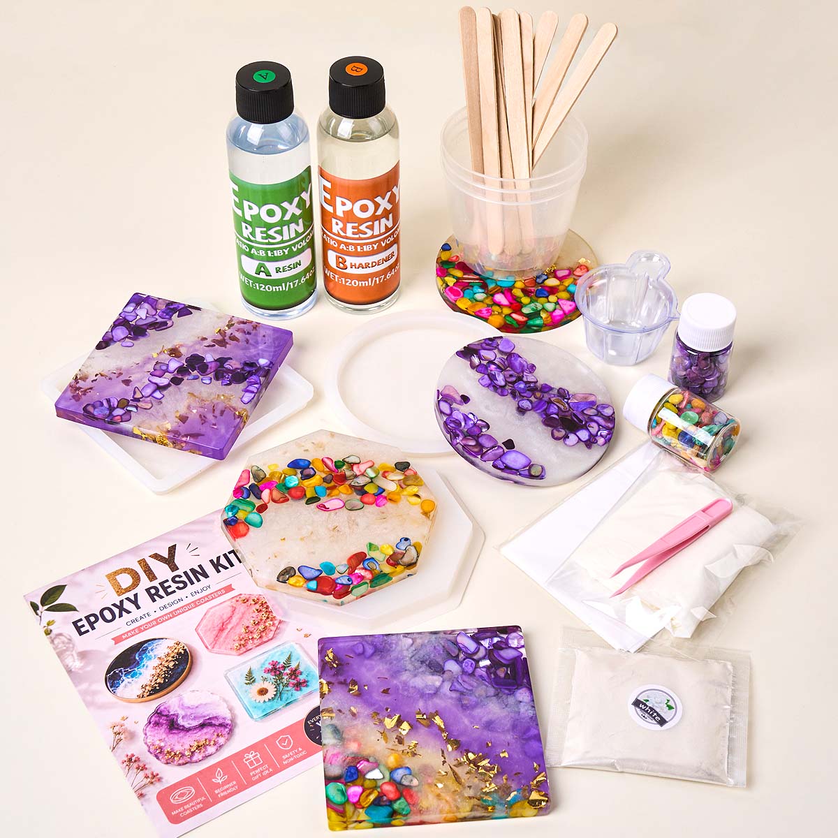 Epoxy Resin Coaster Making Kit - đánh giá và giá Resin Art Equipment