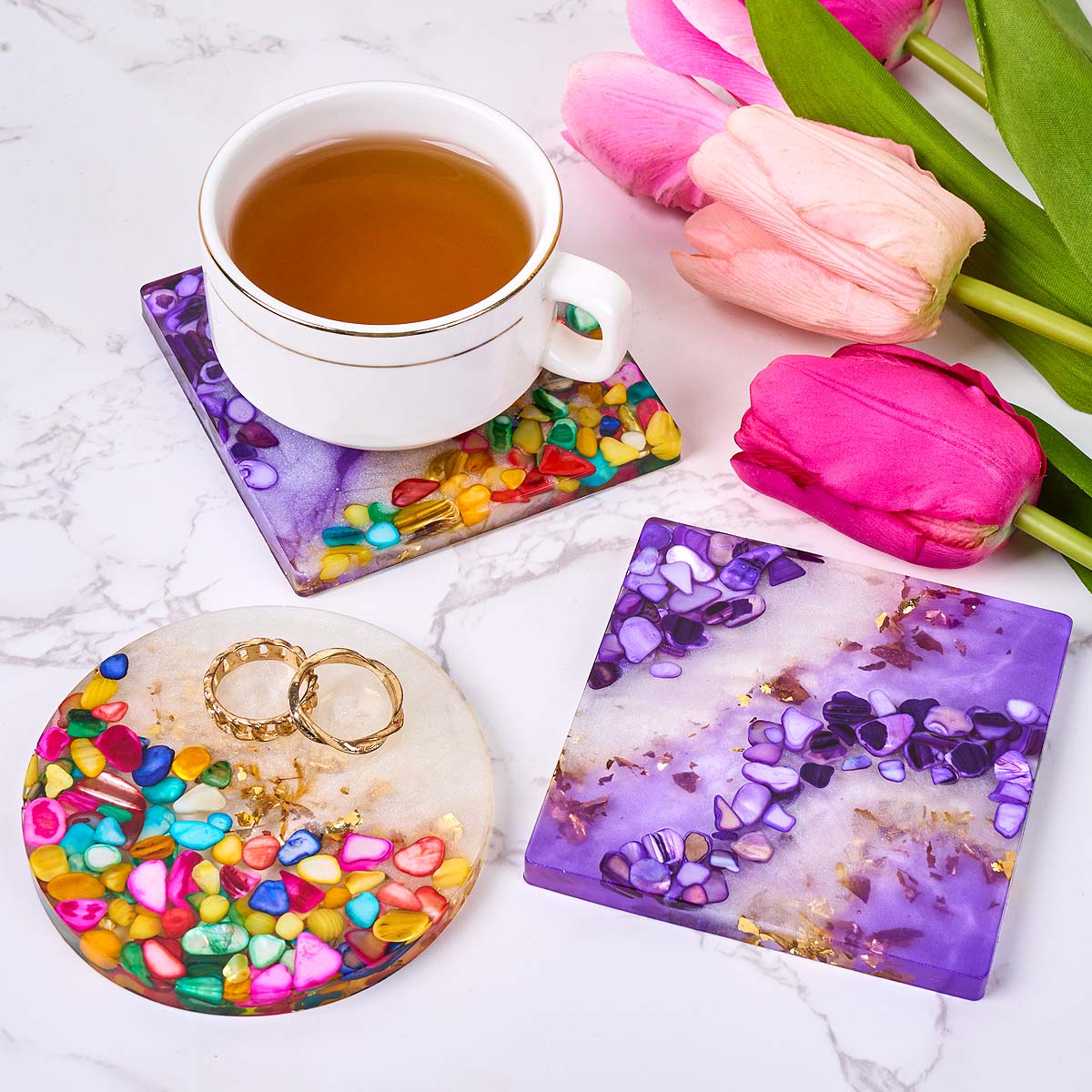 Epoxy Resin Coaster Making Kit - đánh giá và giá Resin Art Equipment